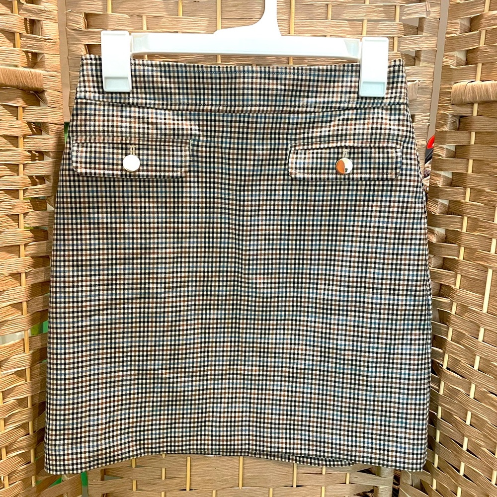 Blue & Brown Plaid Mini Skirt from the Loft